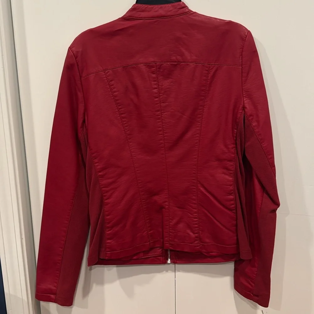 Express red moto faux-leather jacket - Picture 3 of 3